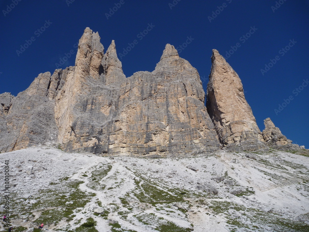 rugged rocks in Dolomiti mountains