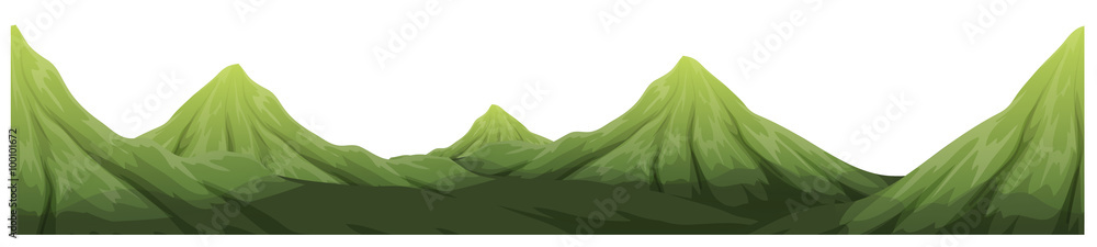 Fototapeta premium Seamless green mountain range