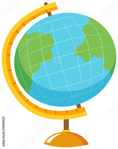 Globe with stand on white background
