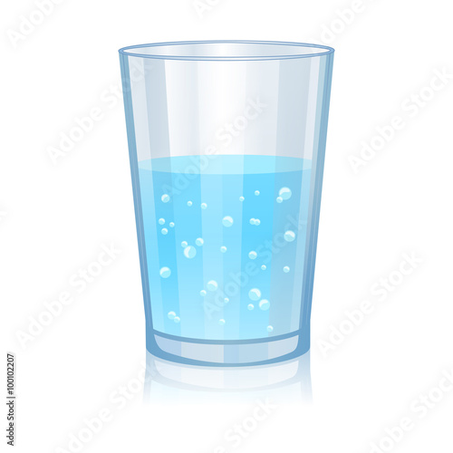 Glass with water isolated vector illustration 