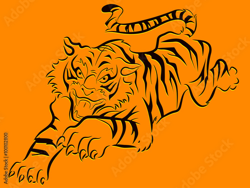 Fototapeta Naklejka Na Ścianę i Meble -  Stencil Tiger