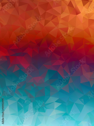 Blue and red, burning Polygonal Mosaic Background, Vector illustration,  Creative  Business Design Templates