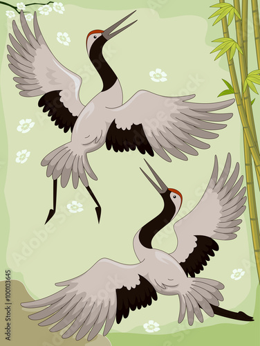 Cranes Bamboo
