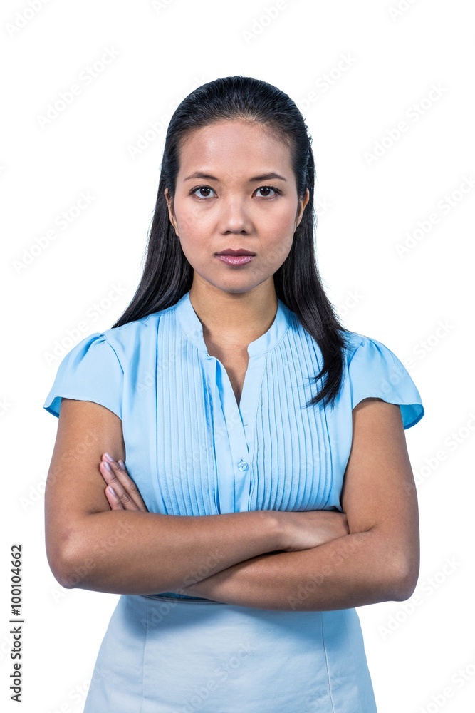 Serious businesswoman with arms crossed Serious businesswoman with arms crossed