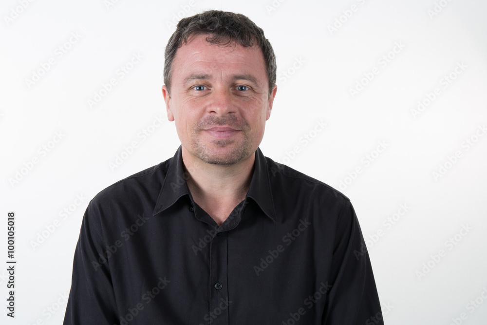 Cheerful man, isolated over white background Cheerful man, isolated over white background
