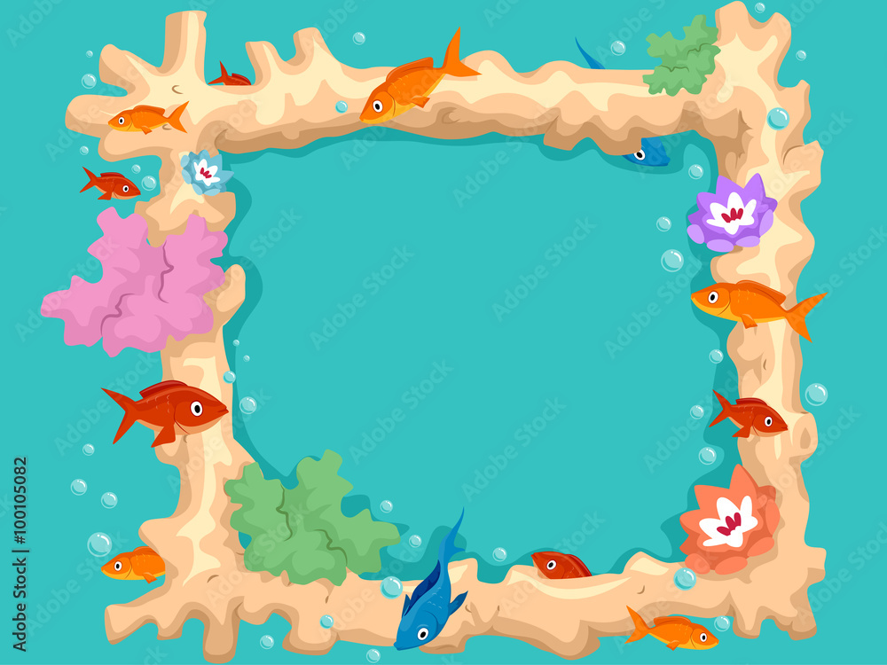 Fototapeta premium Coral Fish Frame