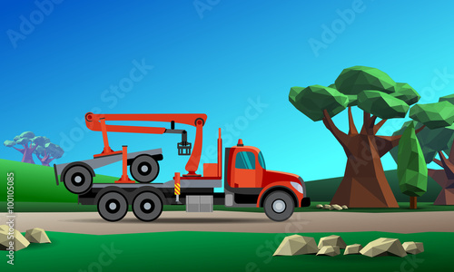Crane truck for timber