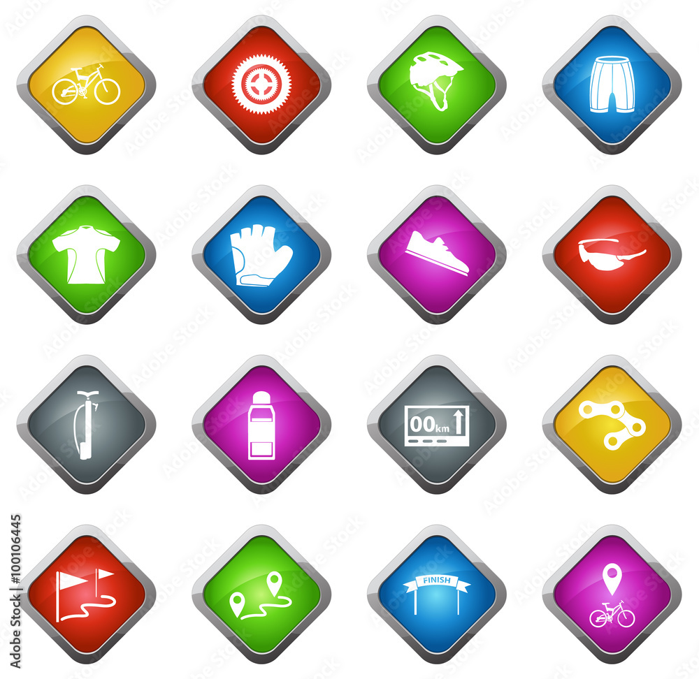 Bicycle icons set Bicycle icons set