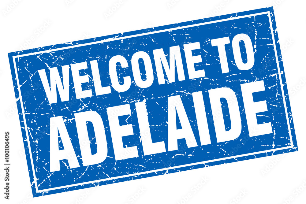 Adelaide blue square grunge welcome to stamp Adelaide blue square grunge welcome to stamp