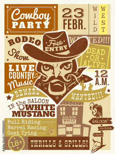  Cowboy Poster Illustration 