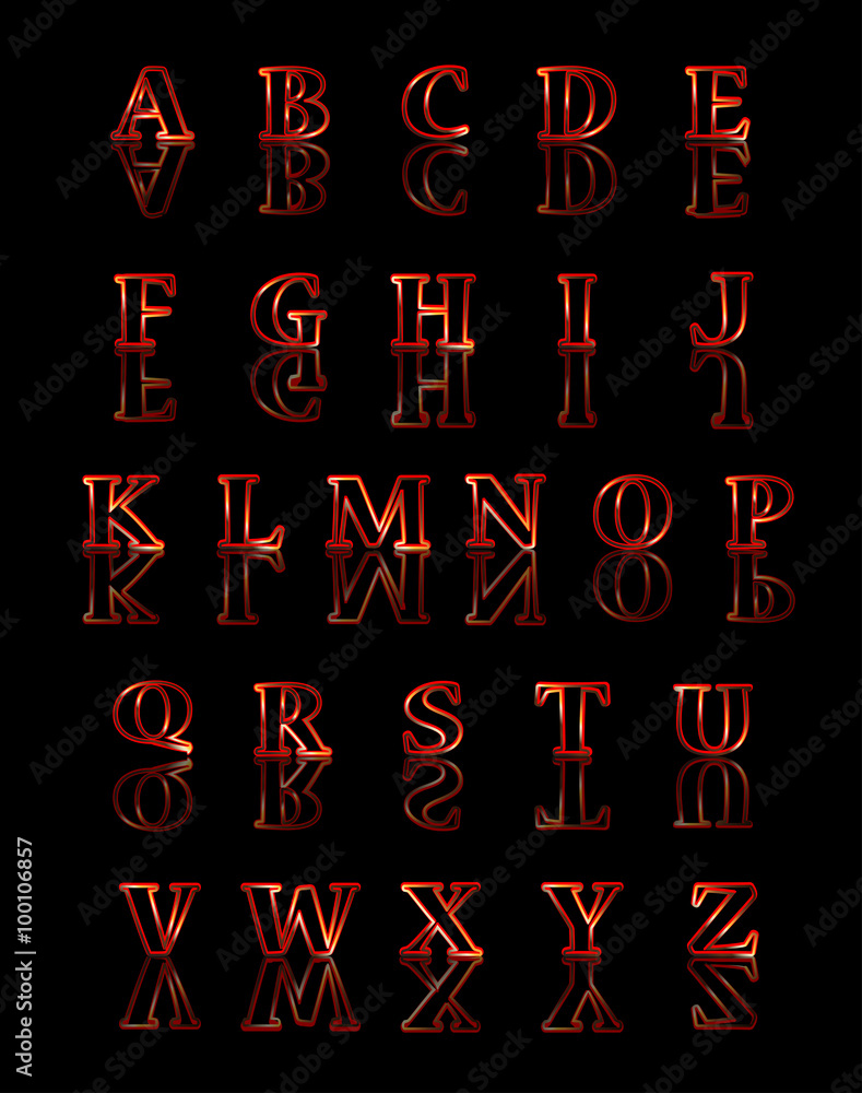Gold Reflected Alphabet Gold Reflected Alphabet