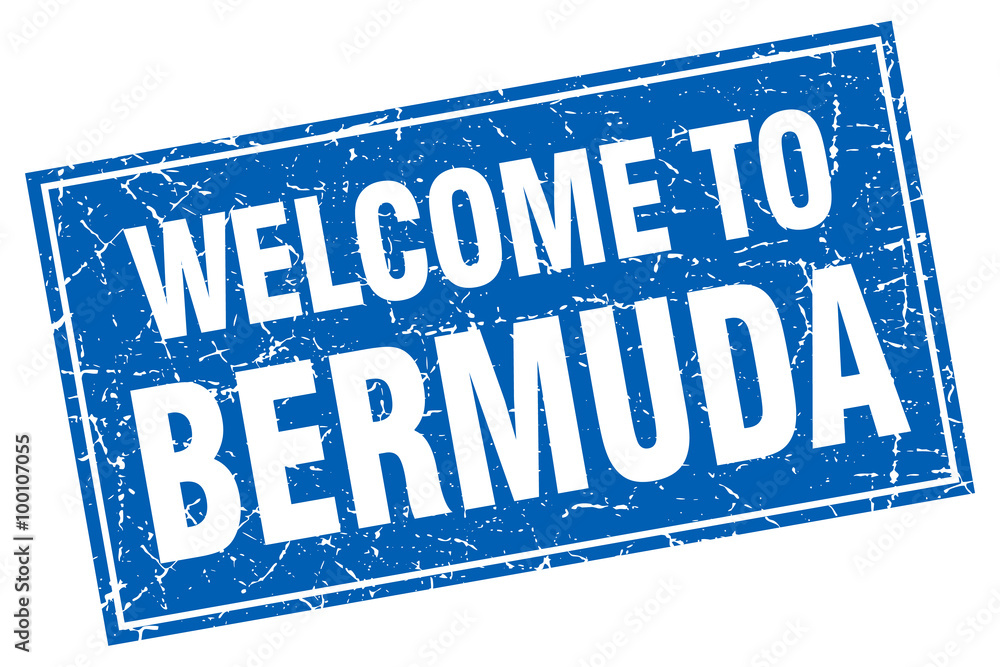 Bermuda blue square grunge welcome to stamp Bermuda blue square grunge welcome to stamp