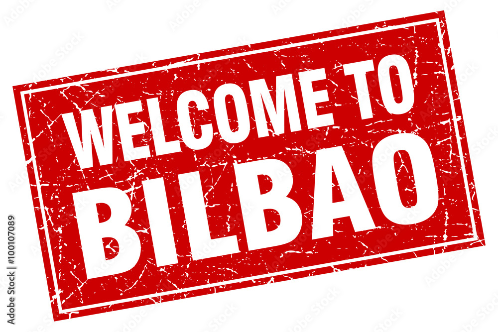 Bilbao red square grunge welcome to stamp Bilbao red square grunge welcome to stamp
