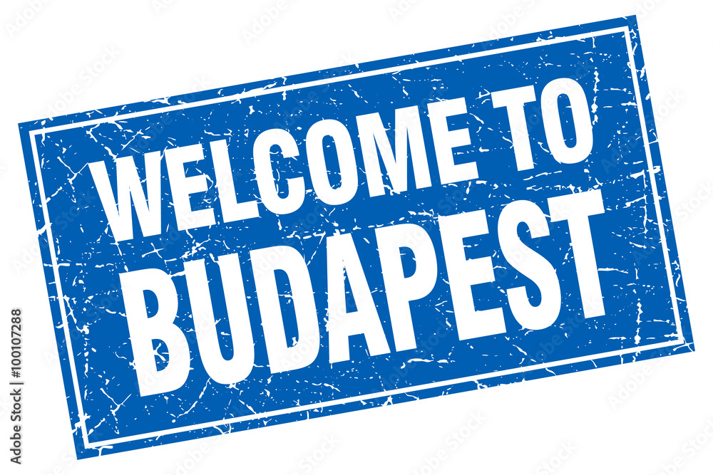 Budapest blue square grunge welcome to stamp Budapest blue square grunge welcome to stamp