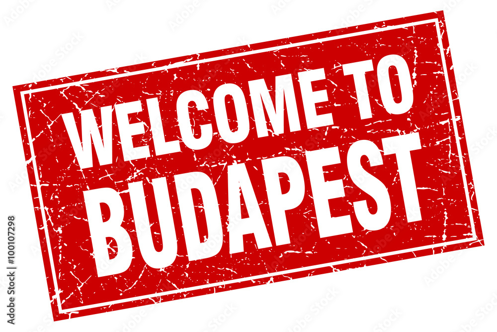 Budapest red square grunge welcome to stamp Budapest red square grunge welcome to stamp