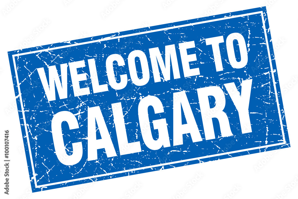 Calgary blue square grunge welcome to stamp Calgary blue square grunge welcome to stamp