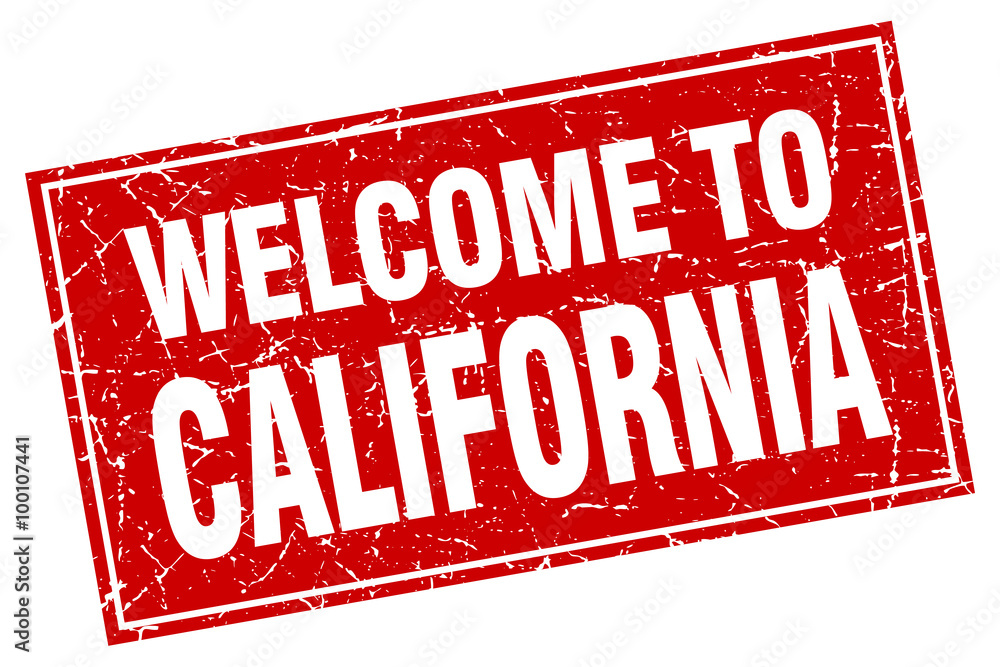 California red square grunge welcome to stamp California red square grunge welcome to stamp