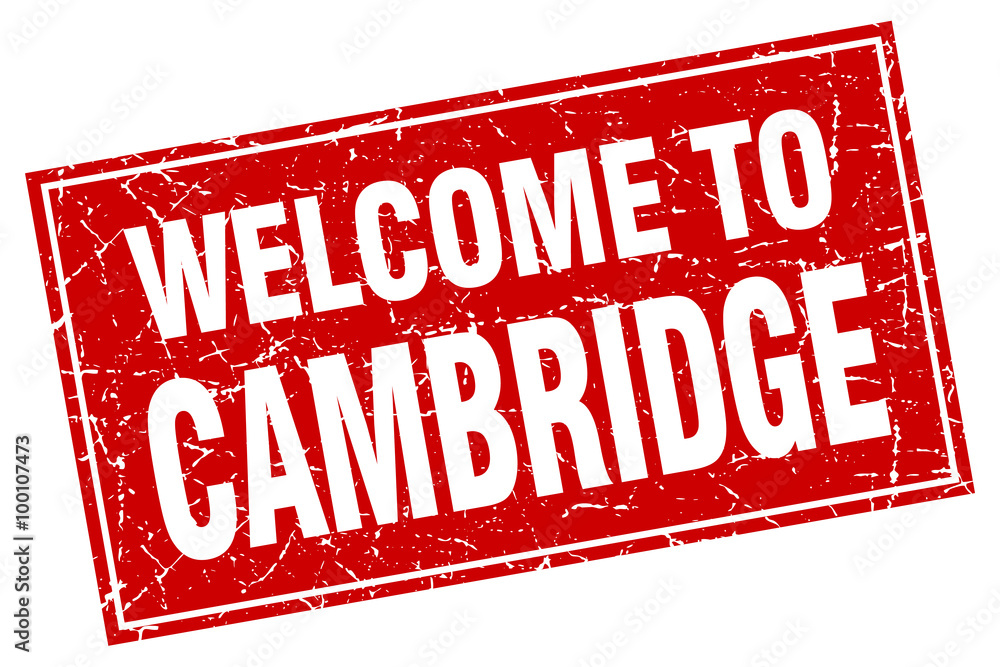 Cambridge red square grunge welcome to stamp Cambridge red square grunge welcome to stamp