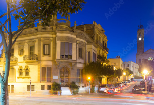 Old  streets of Badalona in night. Barcelona © JackF