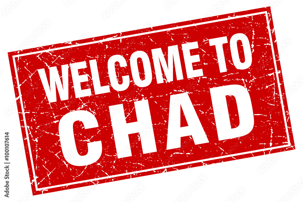 Chad red square grunge welcome to stamp Chad red square grunge welcome to stamp