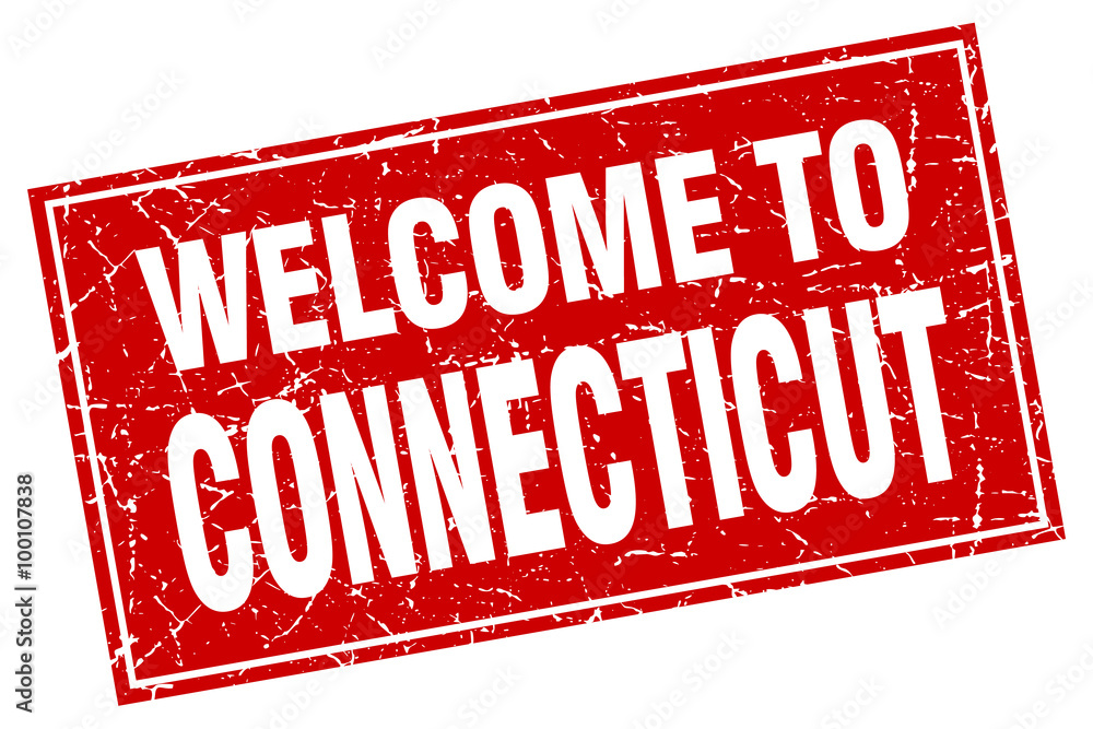 Connecticut red square grunge welcome to stamp Connecticut red square grunge welcome to stamp