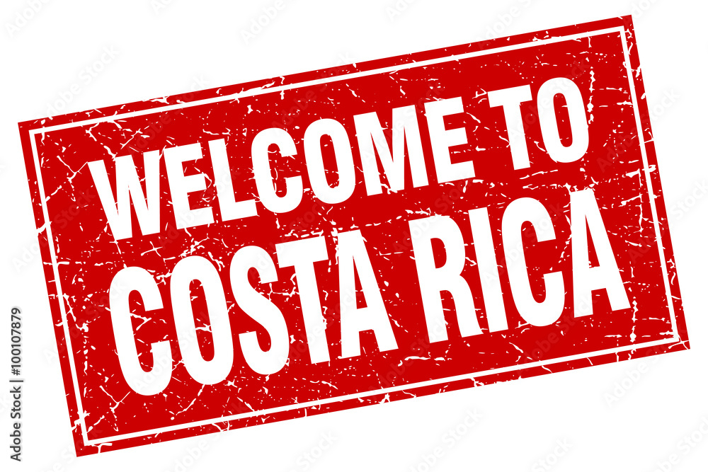 Costa Rica red square grunge welcome to stamp Costa Rica red square grunge welcome to stamp