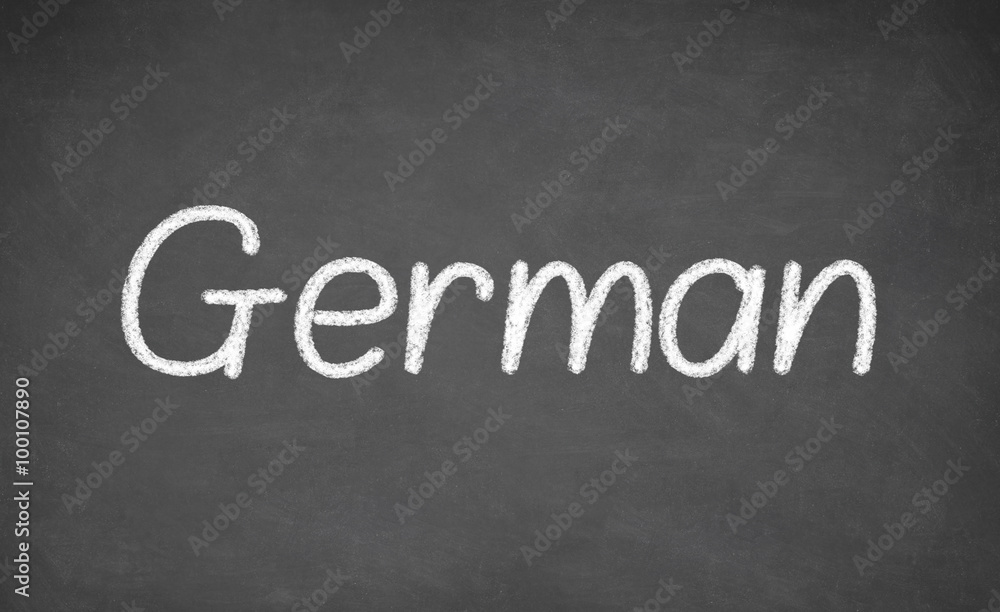German lesson on blackboard or chalkboard. German lesson on blackboard or chalkboard.