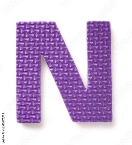 Letter N isolated on the white background