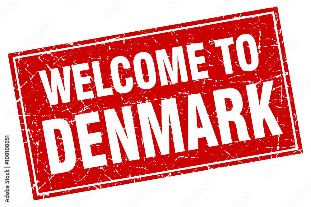 Denmark red square grunge welcome to stamp Denmark red square grunge welcome to stamp