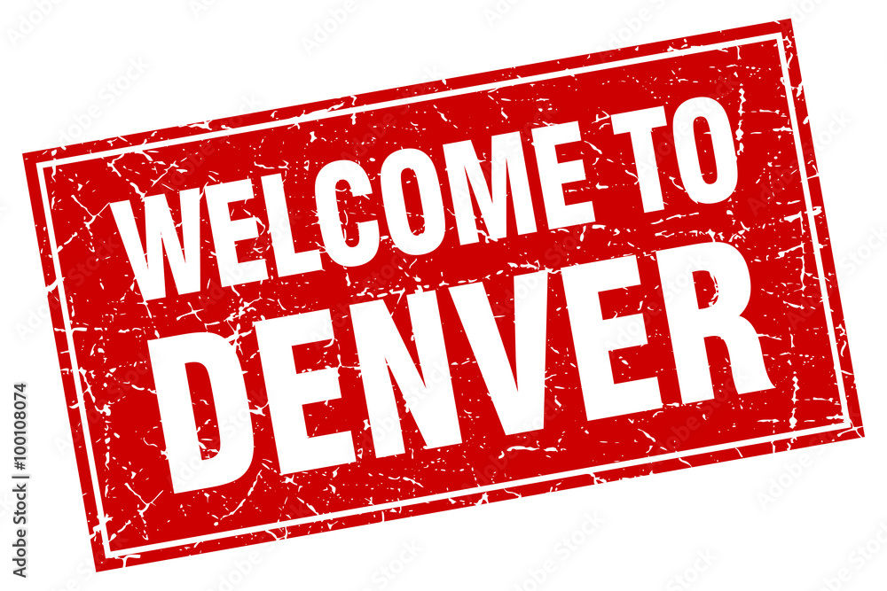 Denver red square grunge welcome to stamp Denver red square grunge welcome to stamp