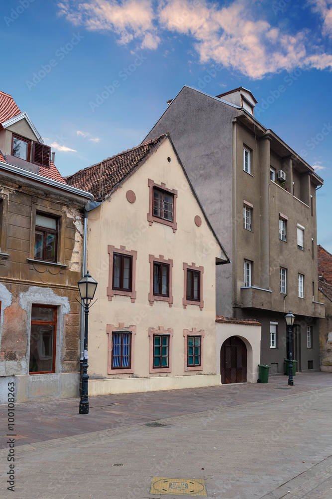 architecture of Tkalicheva street (near Dolac market) in Zagreb. Croatia
