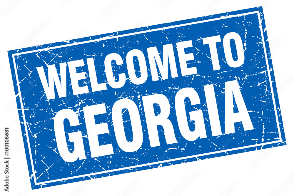 Georgia blue square grunge welcome to stamp Georgia blue square grunge welcome to stamp