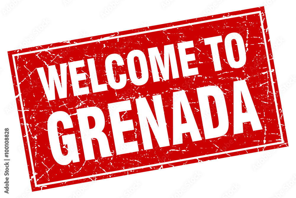 Grenada red square grunge welcome to stamp Grenada red square grunge welcome to stamp