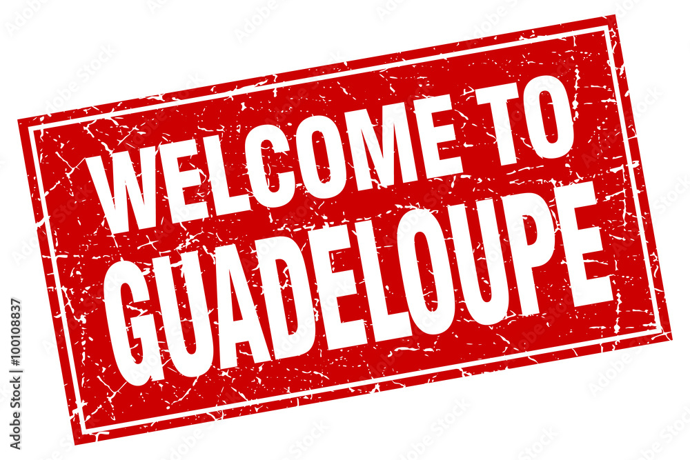 Guadeloupe red square grunge welcome to stamp Guadeloupe red square grunge welcome to stamp