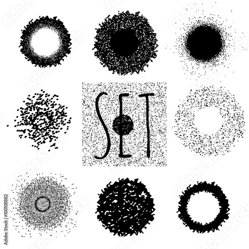 Set alftone circles vector.Decorative items to create collages, compositions in the style of grunge.