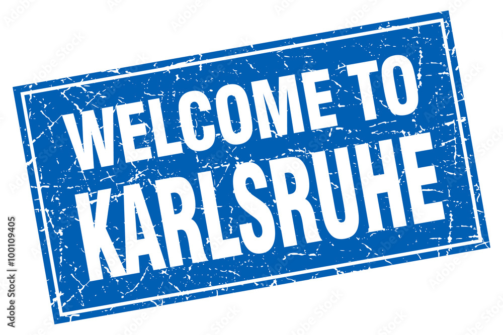 Karlsruhe blue square grunge welcome to stamp Karlsruhe blue square grunge welcome to stamp