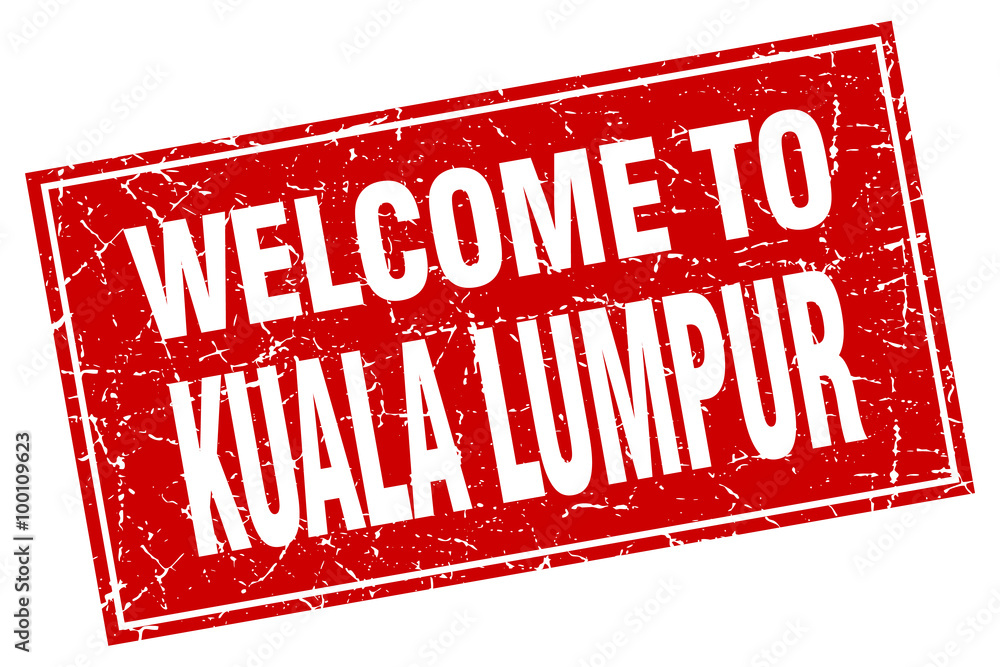 Kuala Lumpur red square grunge welcome to stamp Kuala Lumpur red square grunge welcome to stamp