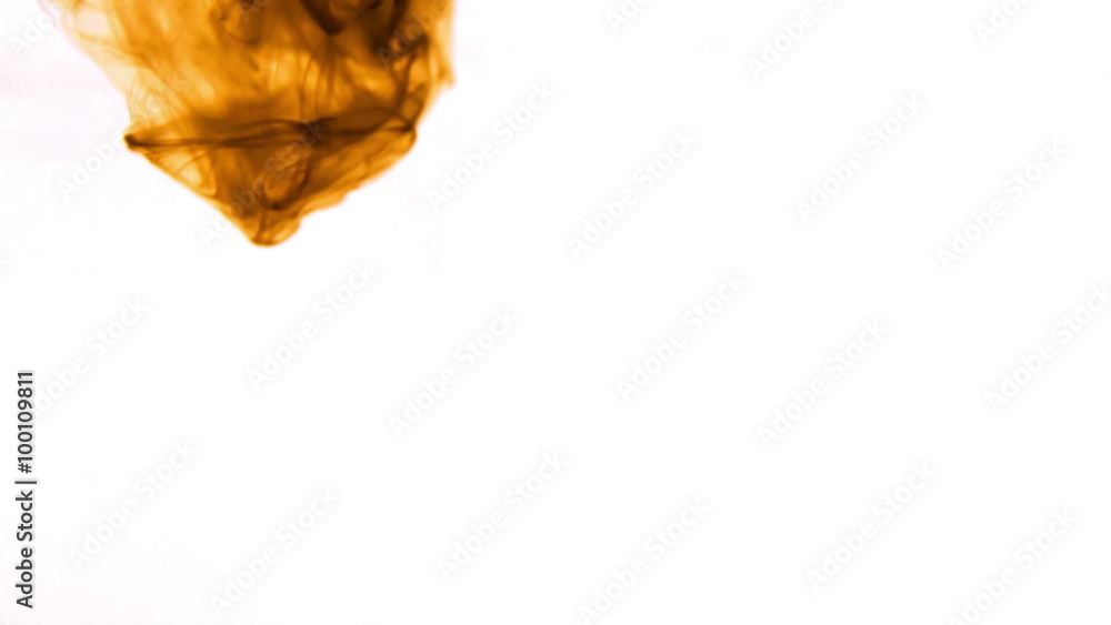 Orange ink in water.Creative slow motion. On a white background.
Orange ink in water.Creative slow motion. On a white background.
