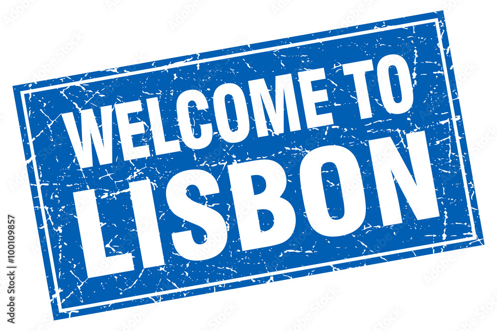 Lisbon blue square grunge welcome to stamp Lisbon blue square grunge welcome to stamp
