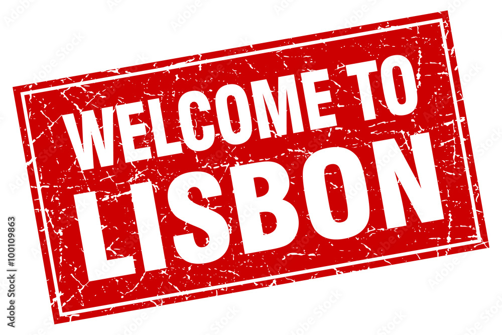 Lisbon red square grunge welcome to stamp Lisbon red square grunge welcome to stamp