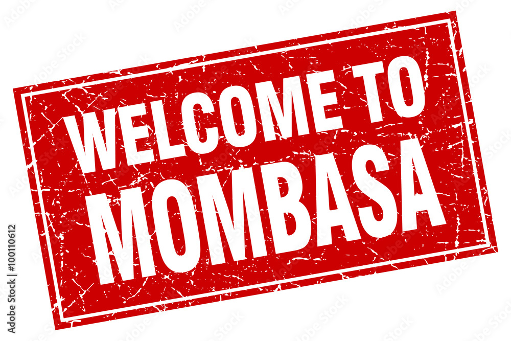 Mombasa red square grunge welcome to stamp Mombasa red square grunge welcome to stamp