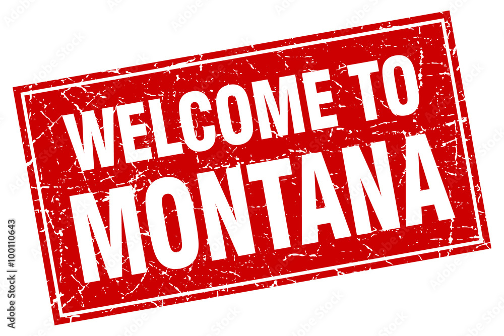 Montana red square grunge welcome to stamp Montana red square grunge welcome to stamp