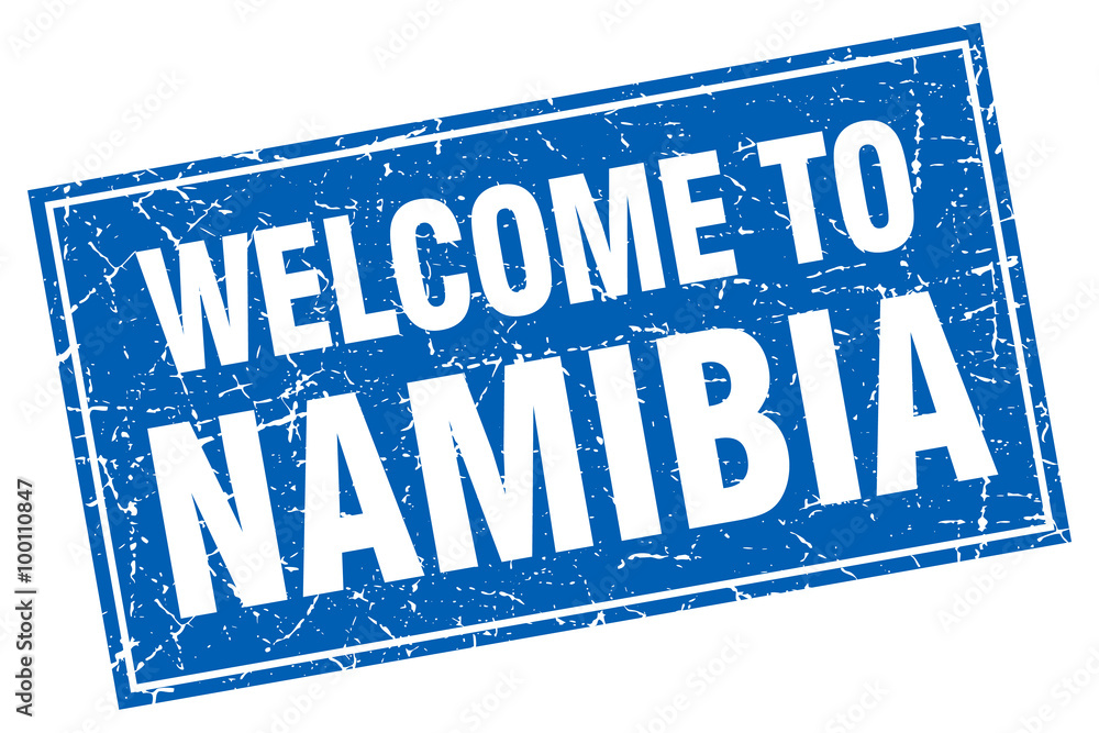 Namibia blue square grunge welcome to stamp Namibia blue square grunge welcome to stamp