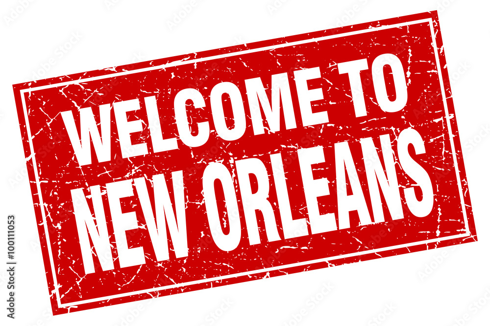 New Orleans red square grunge welcome to stamp New Orleans red square grunge welcome to stamp