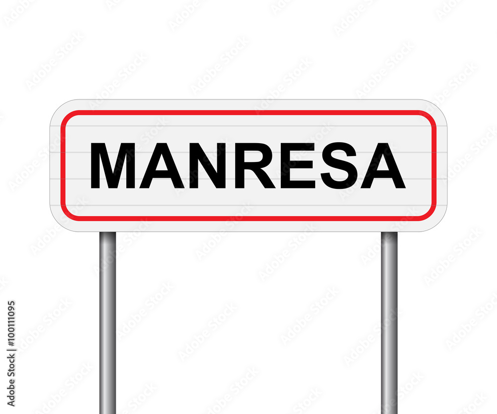Welcome to Manresa Spain road sign vector Welcome to Manresa Spain road sign vector