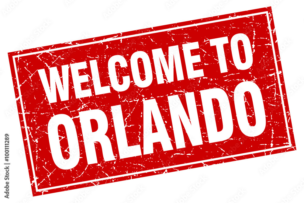 Orlando red square grunge welcome to stamp Orlando red square grunge welcome to stamp