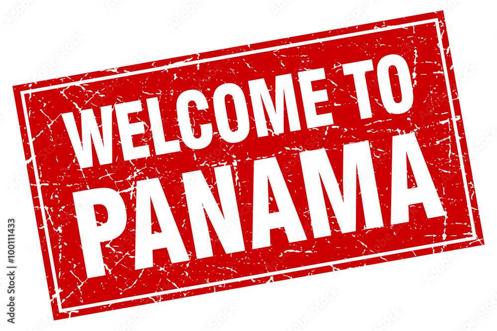 Panama red square grunge welcome to stamp Panama red square grunge welcome to stamp