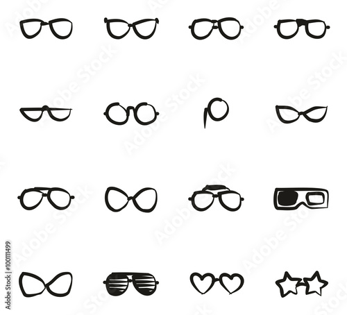 Eyeglasses Icons Freehand 