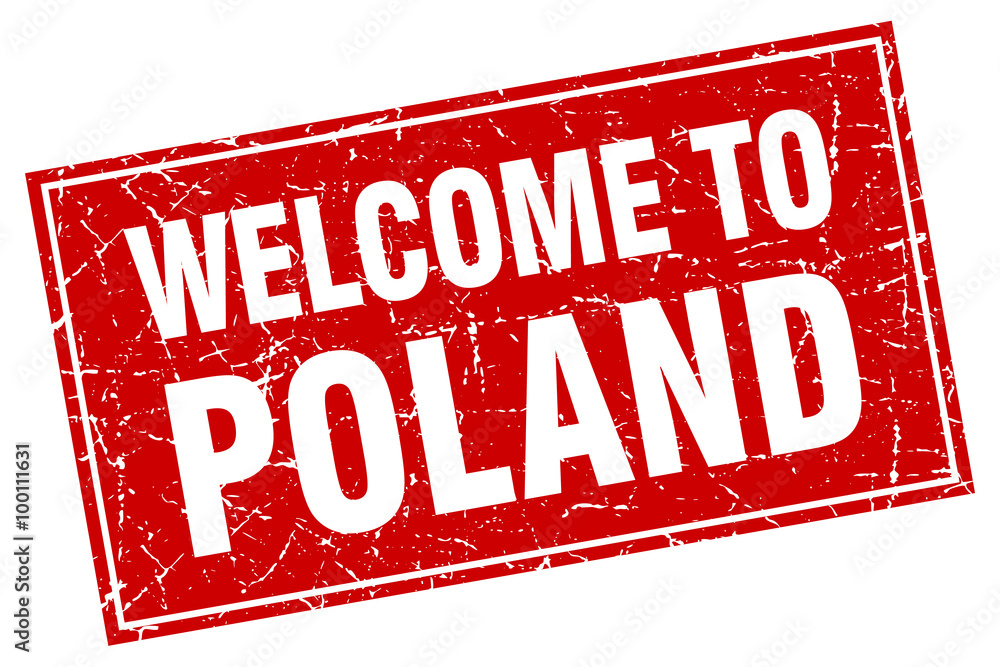 Poland red square grunge welcome to stamp Poland red square grunge welcome to stamp