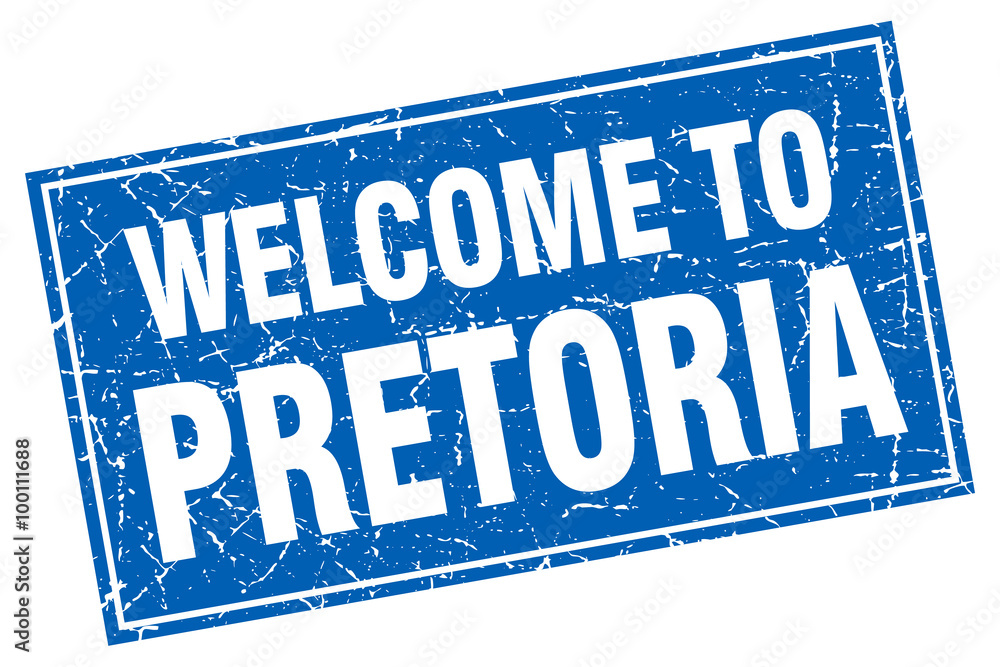 Pretoria blue square grunge welcome to stamp Pretoria blue square grunge welcome to stamp